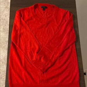 J. Crew Red Crewneck Sweater Soft Knit Classic